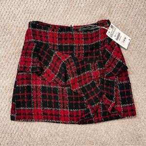 Zara Red Flannel Skirt